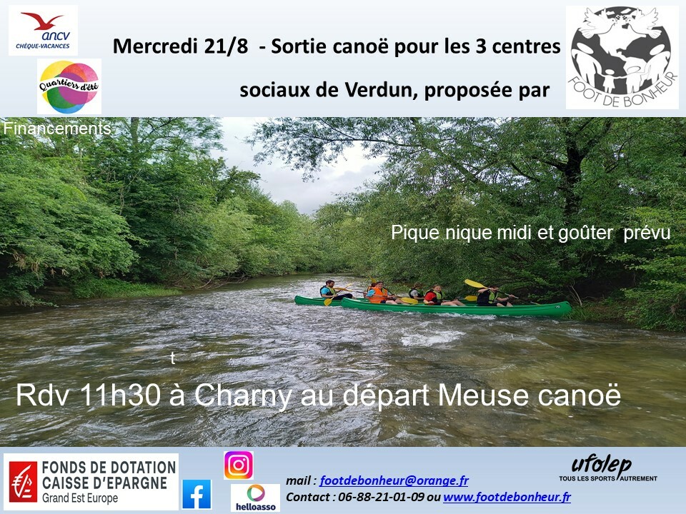 Mercredi 21/8 - Journée socio sportive canoë