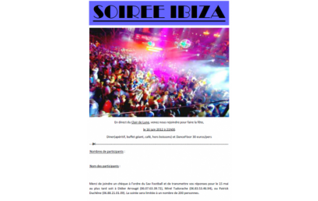 La grande soirée Ibiza du 16/6 - réservez vite !