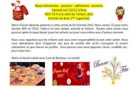 Fête de Noël 22/12