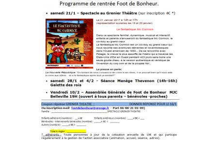 Rentrée 2017 de Foot de Bonheur 